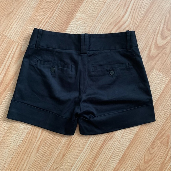 Zara Tailored Flat Front Cuffed Black Chino Trouser Shorts Size XS - Picture 9 of 9